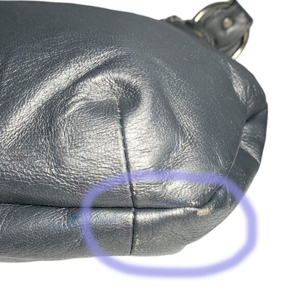 TREESJE Silver and Metallic Cowhide Inset Hobo Bag - Picture 8 of 8